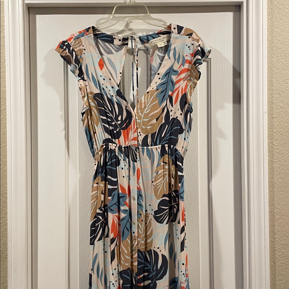 Saltwater Luxe tropical hi low Women's Dress size L designed in Los Angeles - Picture 4 of 6